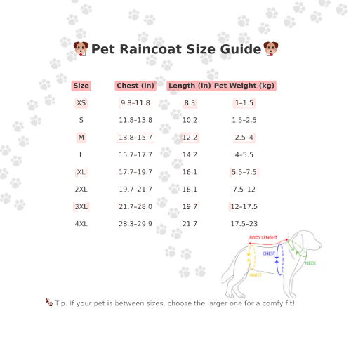 Personalized Pet Raincoat – Paw Chic Edition