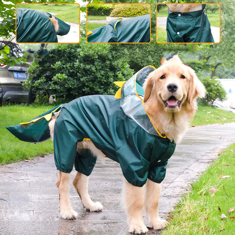Waterproof Raincoat for Pets – 4-Leg Full Coverage